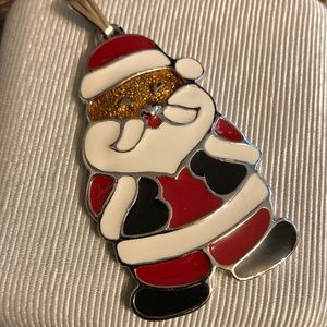 Vintage Wallace silversmiths enamel Santa